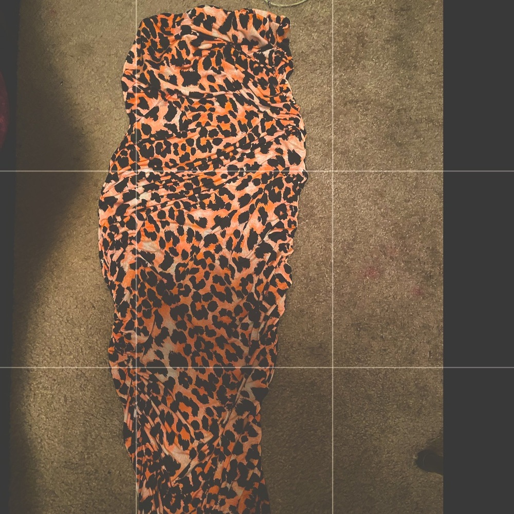 Black and Orange Cheetah Print Skirt